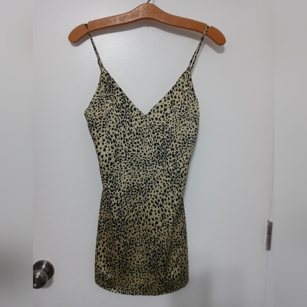 Princess Polly Betta Vanore satin Cheetah Print Lined v Neck Mini Slip Dress 2